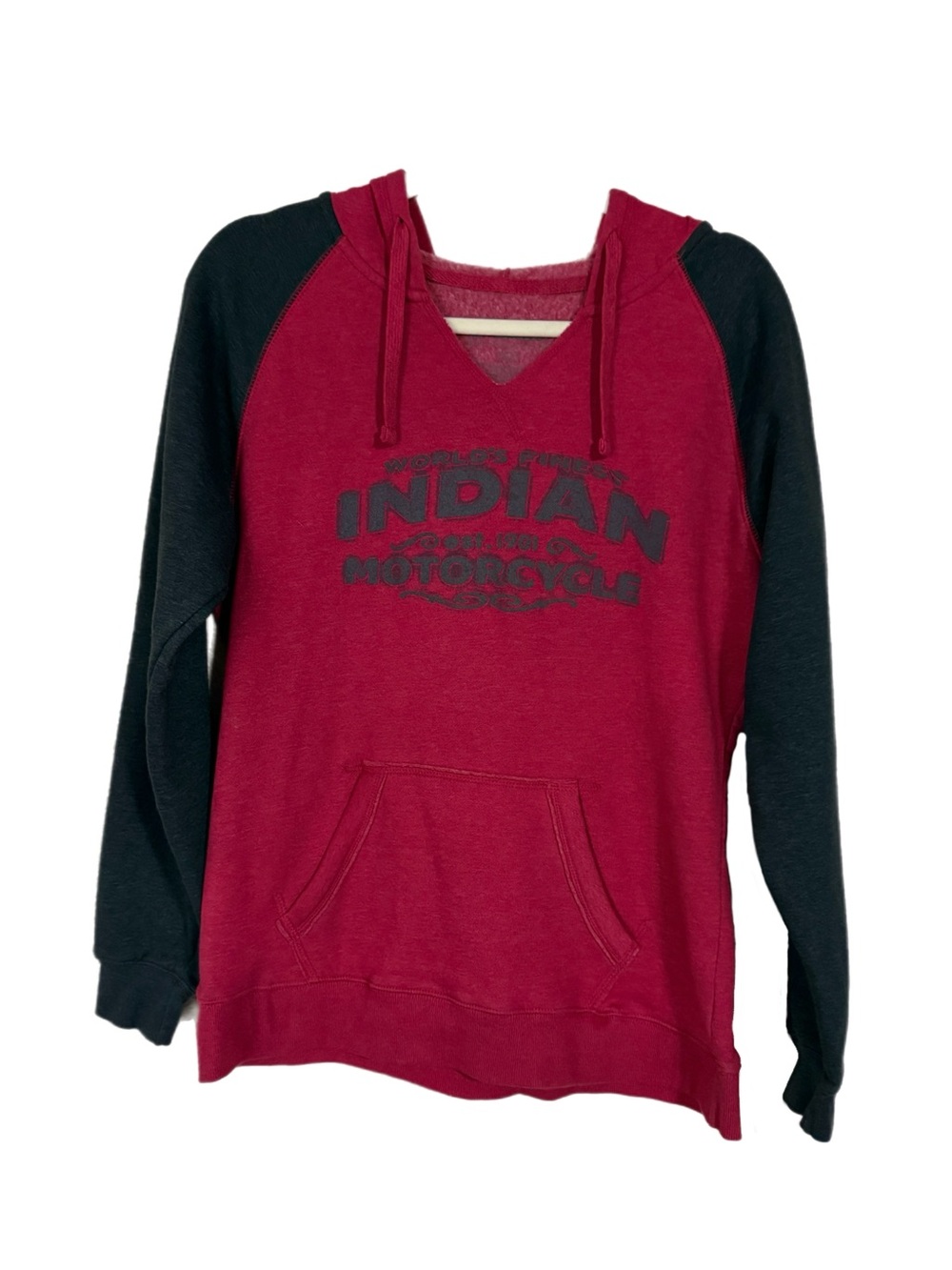 Indian Motorcycle Women's Red and Charcoal Hoodie Size L